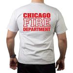 T-Shirt Chicago Fire Department with Standard Emblem and Lettering ash Size:Large
