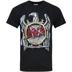 Rock Off Herren Slayer Silver Eagle T-Shirt, Schwarz, M