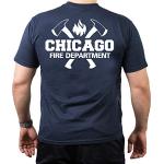 T-Shirt Navy Blue, Chicago Fire Dept. with Äxten and CFD Emblem blue navy Size:XXL