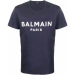 Blå BALMAIN T-shirts med tryk Størrelse XL til Herrer 
