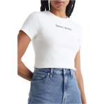 Hvide Tommy Hilfiger Økologiske Kortærmede t-shirts i Bomuld med korte ærmer Størrelse XL til Damer på udsalg 