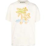 Hvide Palm Angels T-shirts med rund hals i Bomuld med rund udskæring med korte ærmer Størrelse XL til Herrer på udsalg 