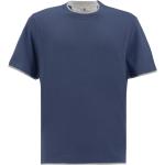 Blå Elegant BRUNELLO CUCINELLI T-shirts med rund hals i Bomuld Størrelse XL til Herrer på udsalg 