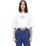 Hvide Calvin Klein Kortærmede polo shirts i Bomuld Størrelse XL til Damer på udsalg 