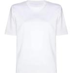 Hvide T-shirts med rund hals i Bomuld med Skulderpuder med rund udskæring med korte ærmer Størrelse XL til Damer på udsalg 