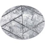 Tæppe moderne COZY 8872 Hjul Wall, geometrisk, trekanter - Strukturelle, to niveauer af fleece grå / blå cirkel 100 cm