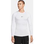 Hvide Nike Pro Træningstrøjer Med lange ærmer Størrelse XL til Herrer 