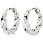 "Taffy Recycled Medium Swirl Hoop Earrings Silver-Plated Accessories Jewellery Earrings Hoops Silver Pilgrim"