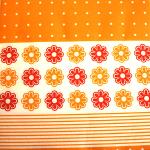 RESTSALG - Tekstil serviet Missy- 40 x 40 cm - Orange m blomster