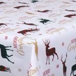 Tekstil voksdug - Merry christmas - 140 cm bred - På metermål