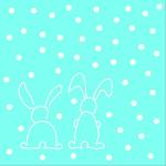 RESTSALG - Tekstilserviet Rabbits Turkis - 12 stk. - 40 x 40 cm