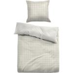 Ternet sengetøj 140x200 cm - Stribet Sengelinned i 100% bomuld - Beige - Vendbart design - Tom Tailor