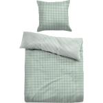 Ternet sengetøj 140x200 cm - Stribet Sengelinned i 100% bomuld - Grøn - Vendbart design - Tom Tailor