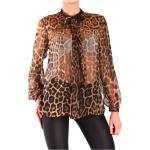 Brune Bluser i Silke Størrelse XL med Leopard til Damer på udsalg 