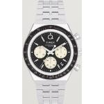 Sølvfarvede Timex Kronograf Lænke Armbåndsure med Stållænke til Herrer 