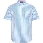 Blå Tommy Hilfiger Kortærmede skjorter med korte ærmer Størrelse XL med Striber 