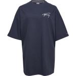 Blå Tommy Hilfiger Signature T-shirts Størrelse XL til Damer 