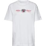 Hvide Tommy Hilfiger Kortærmede t-shirts med korte ærmer Størrelse XL til Damer på udsalg 