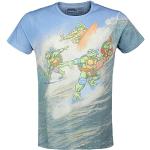 TMNT Herren All Over Surfing Turtles Top, blau, S