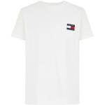 Hvide Tommy Hilfiger Økologiske Bæredygtige Kortærmede t-shirts i Jersey med rund udskæring med korte ærmer Størrelse XL til Herrer 