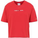 Røde Tommy Hilfiger Økologiske Bæredygtige Kortærmede t-shirts i Jersey med rund udskæring med korte ærmer Størrelse XL til Damer 