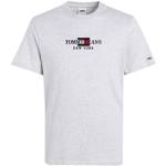 Grå Tommy Hilfiger Økologiske Bæredygtige Kortærmede t-shirts i Jersey med rund udskæring med korte ærmer Størrelse XL til Herrer 