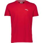 Røde Tommy Hilfiger Økologiske Bæredygtige T-shirts med rund udskæring Størrelse XL til Herrer 