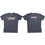 Top Gun Logo and Goose Name Erwachsene Heather Marineblau T-Shirt (XXL)