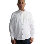Trachtenhemd shirt for Lederhosen costumes cotton embroidered Edelweiss White (XL)