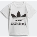 Hvide Sporty adidas Trefoil Kortærmede T-shirts til børn i Jersey Størrelse 74 