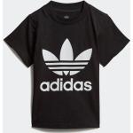 Sorte Sporty adidas Trefoil Kortærmede T-shirts til børn i Jersey Størrelse 68 