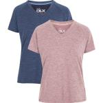 Blå T-shirts med rund hals med V-udskæring med korte ærmer Størrelse XL med Marl til Damer på udsalg 