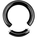 Treuheld® 2 mm x 22 mm Segment Ring Piercing Ring Made of Surgical Steel | Thick | Black | Genital Piercing for Women and Men, Septum, Ear, Lobe, Nose, PA