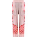 Pinke Etro Damebukser med Blomster i Silke Størrelse XL på udsalg 