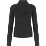 Melange Black Polyester Blend Sweater