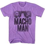 TV Store WWE World Wrestling Entertainment Old School Macho Man Glasses Erwachsene Heather Purple T-Shirt (Large)