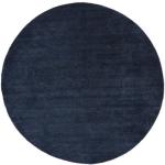 Mørkeblå Rugvista Handloom Uldtæpper 300 cm Ø