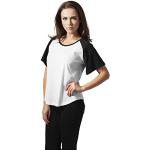 Urban Classics Damen Ladies Raglan Hilo Tee T-Shirt, Mehrfarbig (wht/blk 224), Small