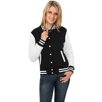 Urban Classics Women's Sweat Jacket (Ladies 2-tone College Sweatjacket) - Multicoloured (blk/wht), size: xl