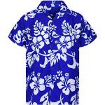 V.H.O. Men’s Funky Hawaiian Shirt | Short-Sleeved | Front Pocket | Hawaiian Print | Hibiscus Flowers, Floral Print - m