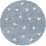 Blå Moderne gulvtæpper i Bomuld 150 cm Ø