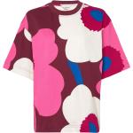 Veisto Unikko Tops T-shirts & Tops Short-sleeved Burgundy Marimekko
