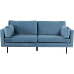 Blå Sofaer i Fløjl til 3 Personer 