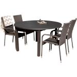 Sorte Spisebordssæt i Aluminium til 4 Personer Runde på udsalg 