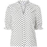 Hvide Vero Moda Bluser med V-udskæring Størrelse XL med Prikker til Damer på udsalg 