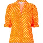 Orange Vero Moda Bluser med V-udskæring Størrelse XL med Prikker til Damer på udsalg 