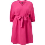 Pinke Vero Moda Plus size langærmede kjoler med V-udskæring Med 3/4 ærmer Størrelse 3 XL til Damer på udsalg 