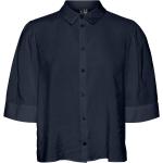 Blå Vero Moda Kortærmede skjorter i Modal med korte ærmer Størrelse XL til Damer på udsalg 