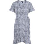Blå Vero Moda Wrap kjoler i Polyester med Flæser med V-udskæring Størrelse XL til Damer på udsalg 