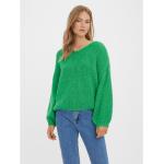 Grønne Vero Moda Strikkede bluser i Polyester med V-udskæring Størrelse XL til Damer på udsalg 